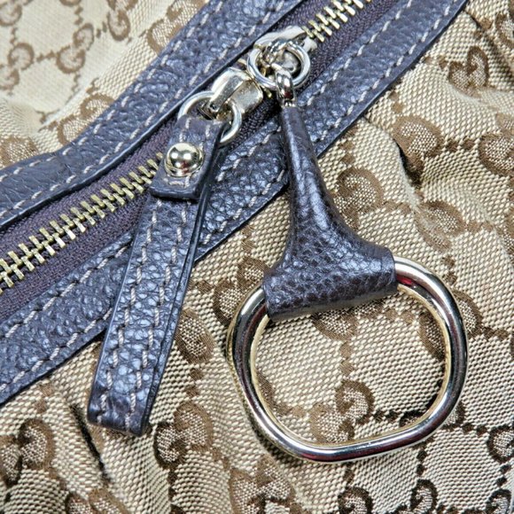 GUCCI Womens Sukey Handbag Bag Tote Purse Guccissima Logo Italy Monogram Vintage - Picture 12 of 14